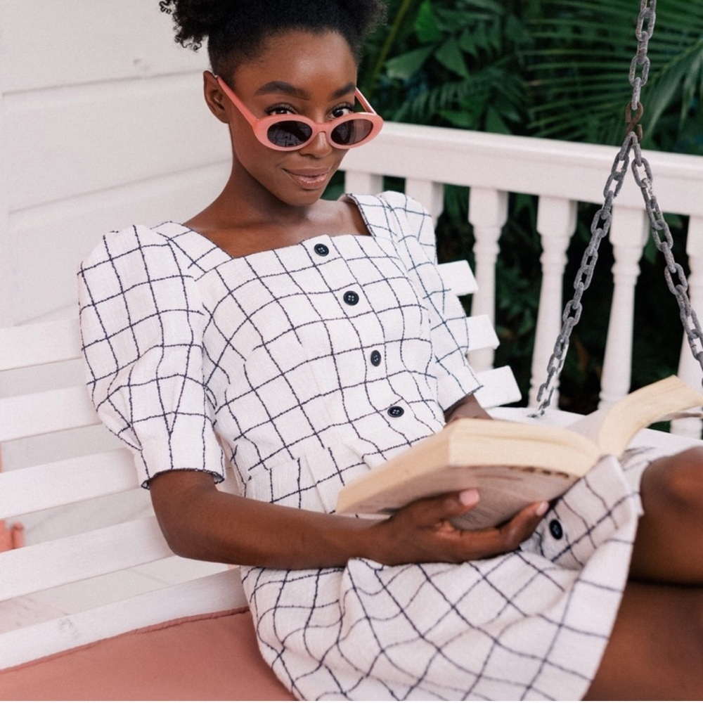 Gal Meets Glam Collection Button Down Dress Petite 0P